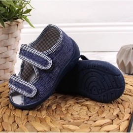 Chanclas niños sandalias casa azul marino y gris Nazo 4