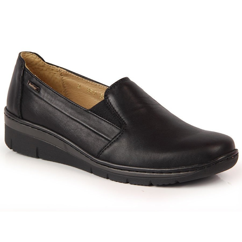 Zapatos de mujer de piel, slip-on negro Helios 350 1