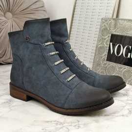 Botas de mujer con adornos con aislamiento azul Jezzi JEZ52D 2 Botas de mujer con adornos con aislamiento azul Jezzi JEZ52D 2