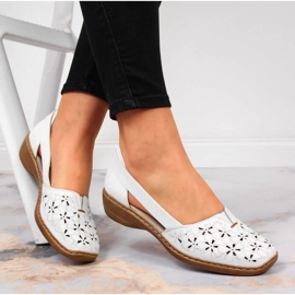 Zapatos mujer piel calada blanca Rieker 41356 blanco 12