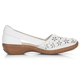 Zapatos mujer piel calada blanca Rieker 41356 blanco 15