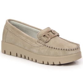 Mocasines mujer de piel en plataforma beige Filippo DP3334 3
