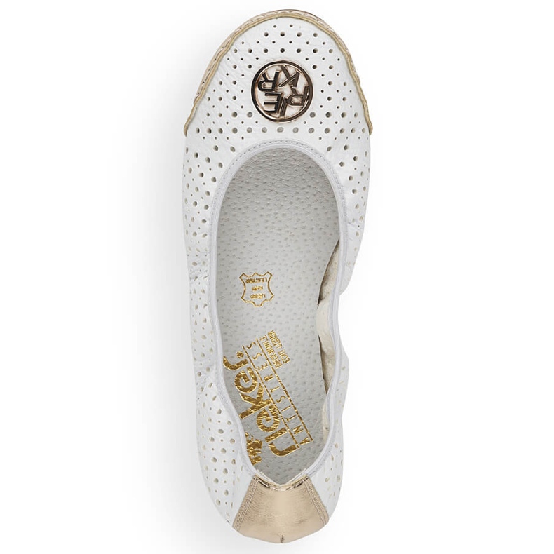Bailarinas mujer caladas blancas Rieker 41459-80 2