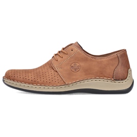 Zapatos marrones de piel calada para hombre Rieker 05226-24 marrón 18