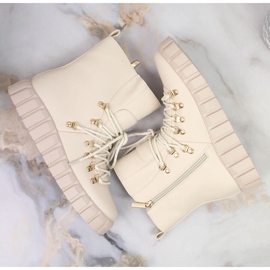 Botas cálidas de mujer con plataforma, beige Potocki WOL108B 4