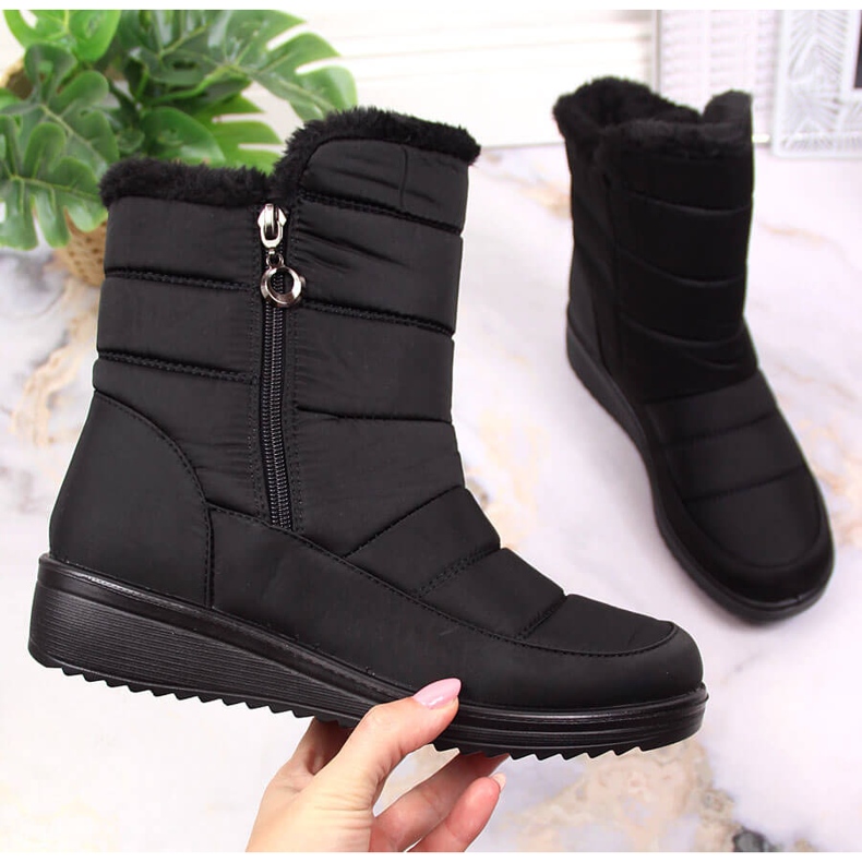 News Botas de nieve insuladas de mujer negras con cremallera NOVEDADES negro 2