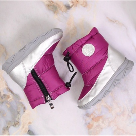 Botas de nieve insuladas niña fucsia plata Kornecki 6896 rosado 3