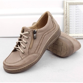 Cómodos zapatos mujer Helios piel marrón 5