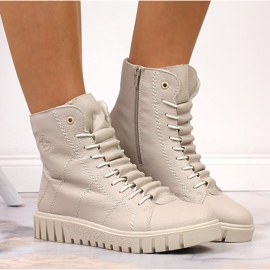 Botines plataforma mujer beige Rieker Y3420-61 11