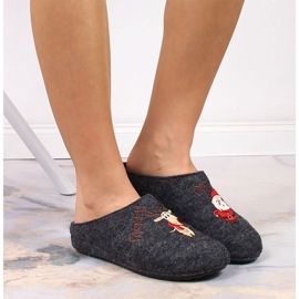 Zapatillas casa mujer fieltro Navidad Panto Fino KK267038 gris 6