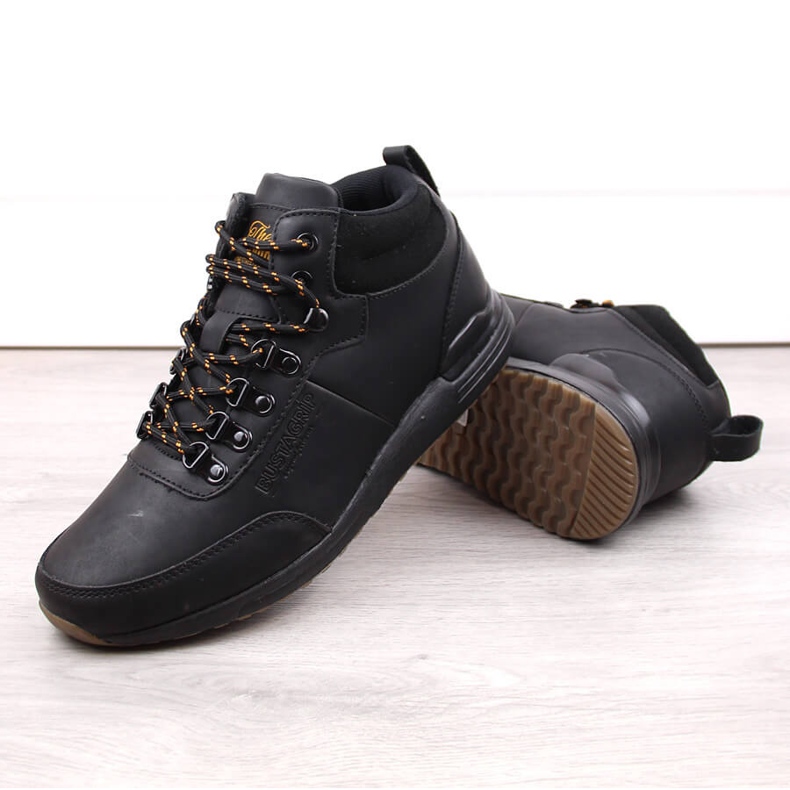 Zapatos negros de piel para hombre Jogger Bustagrip 1