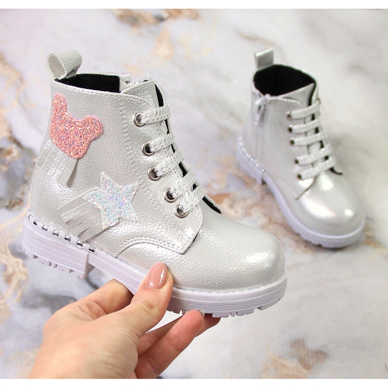 Botas niña Potocki plata insuladas plata brillo 2 Botas niña Potocki plata insuladas plata brillo 2
