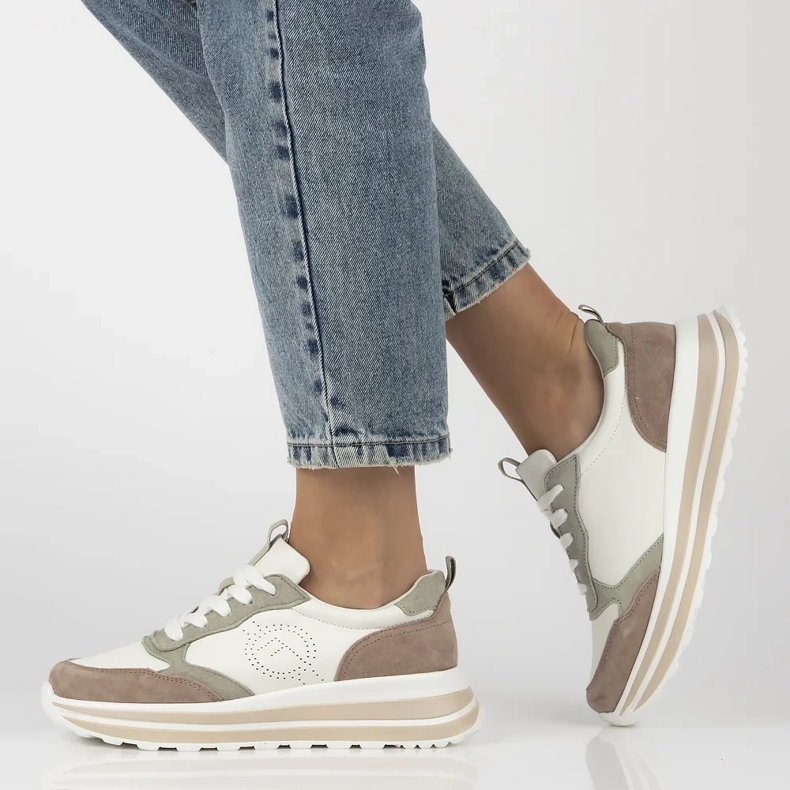 Filippo DP6787/25 zapatillas de cuero blanco 1