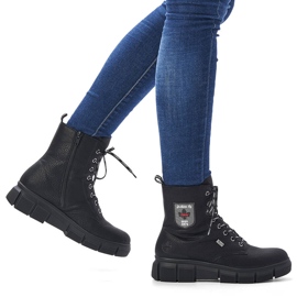 Botas cómodas impermeables para mujer negras Rieker X3410-00 negro 4