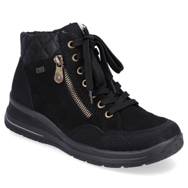 Botas aislantes mujer Rieker L7701-00 de piel impermeable negra negro 8