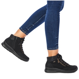 Botas aislantes mujer Rieker L7701-00 de piel impermeable negra negro 4
