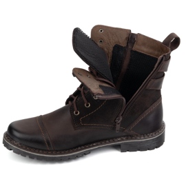 Olivier Zapatos para hombres Motocicleta militar militar cuero 83kz marrón 6