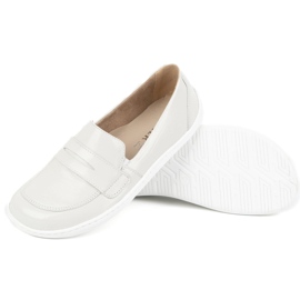 Olivier Mocasines de cuero minimalista de mujer descalzo 1280 ECRU blanco 9
