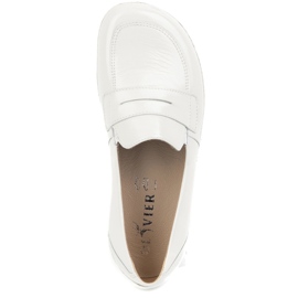 Olivier Mocasines de cuero minimalista de mujer descalzo 1280 ECRU blanco 11