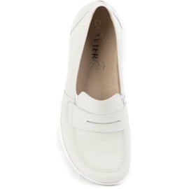 Olivier Mocasines de cuero minimalista de mujer descalzo 1280 ECRU blanco 1