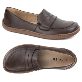 Olivier Barefoot Women Minimalista de cuero Minimalista 1280 Marrón oscuro 2