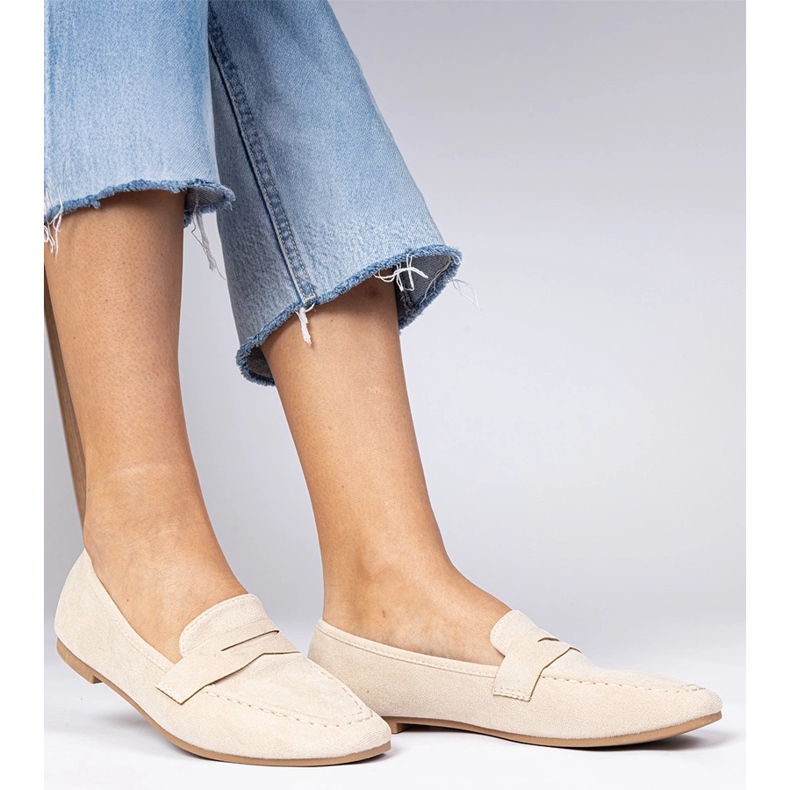 Beige elegantes mocasines de Ekozamsz 1