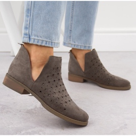 M. DASZYŃSKI Botas sin cordones de ante calado para mujer marrón M.Daszyński SA62-102 6