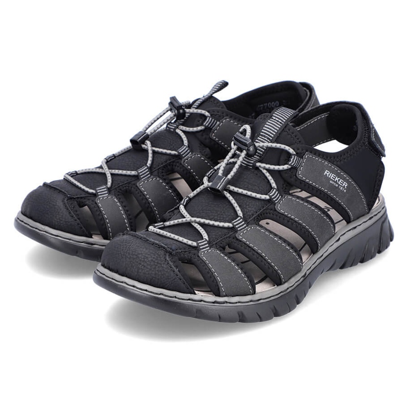 Sandalias hombre Rieker 26770-00 cómodas negras integradas negro 2