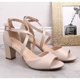 Sandalias mujer perla beige en poste Sergio Leone SK862 6