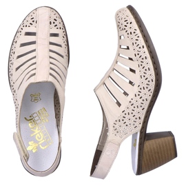 Rieker 40959-60 sandalias beige piel tacón alto 4