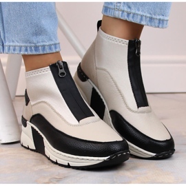 Sneakers mujer botines beige Rieker N6352-60 13