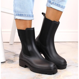 Botas Chelsea de mujer, botas de agua negras, Big Star MM274695 negro 6