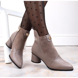 Botas mujer beige tacón D&amp;A S.Barski Premium Collection MR870-96 5