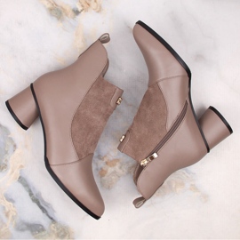 Botas mujer beige tacón D&amp;A S.Barski Premium Collection MR870-96 4