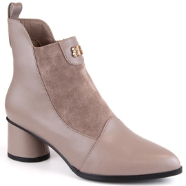 Botas mujer beige tacón D&amp;A S.Barski Premium Collection MR870-96 1