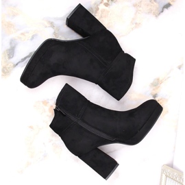 M. DASZYŃSKI Botines aislantes de ante negro con tacón alto y plataforma, M.Daszyński MR2288-4 3