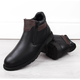 Botas de hombre con cremalleras negras aisladas, estilo hombre WS-001 negro 4