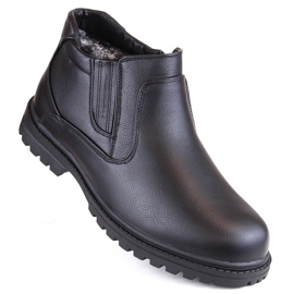 Atletico Botas de hombre, botas Chelsea con aislamiento, negras Man's Style WS-006 negro 1