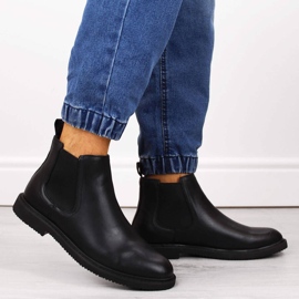 Botines de hombre de piel, aislantes, negros T.Sokolski Z23-314 1