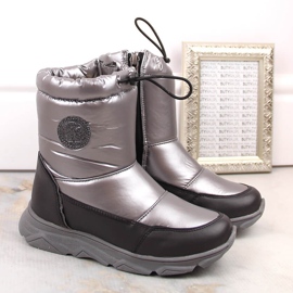 Botas de nieve impermeables para niña con membrana plateada Kornecki 6916 plata 3