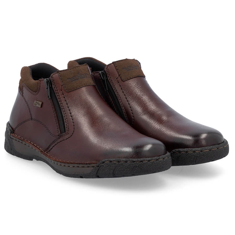 Botas de hombre impermeables de piel con aislamiento marrón Rieker B0392-25 2