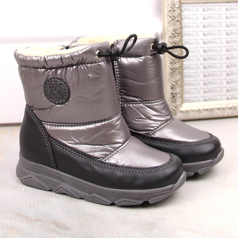 Botas de nieve impermeables para niños con membrana aislante, gris Kornecki 6896 2