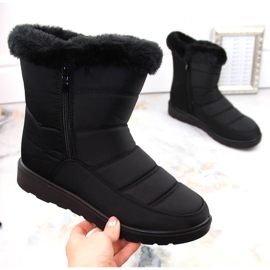 Botas de nieve aislantes para mujer con pelo, negras Potocki PY16065 negro 2