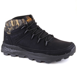 Bustagrip Zapatos trekking de caña alta de piel para hombre, negro 2