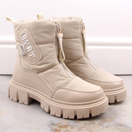 Botas de nieve aislantes con cremallera para mujer, beige Filippo DBT4960 3