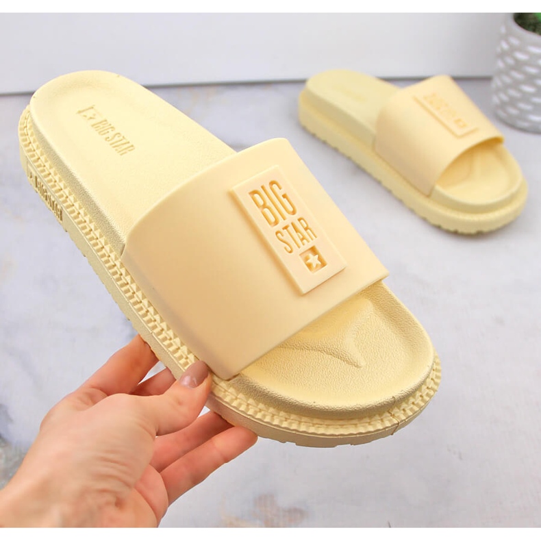 Chanclas de plataforma mujer amarillas Big Star LL274427 amarillo 2