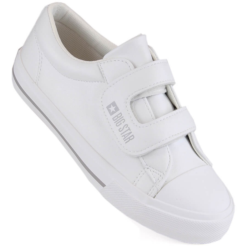 Zapatillas deportivas para niños fabricadas en piel ecológica con velcro, blanco Big Star LL374071 1