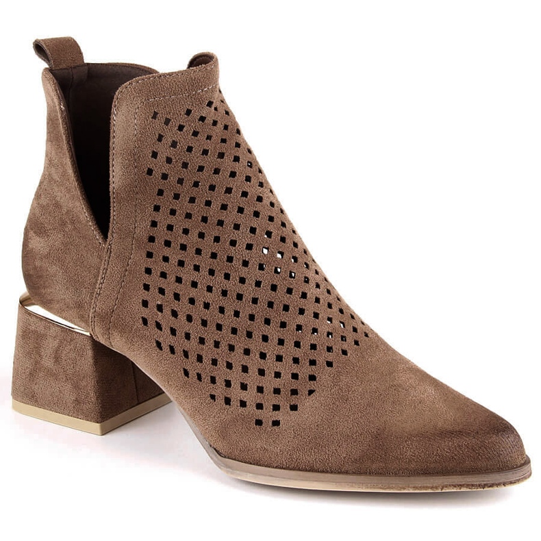 Botas mujer ante tacón calado marrón Potocki SZ12356 1