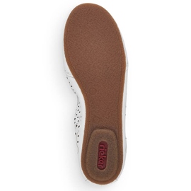 Bailarinas de mujer cómodas de piel caladas blanco Rieker 41460-80 2