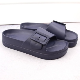 Pantuflas de mujer con plataforma de espuma y hebilla, azul marino Big Star NN274A665 6